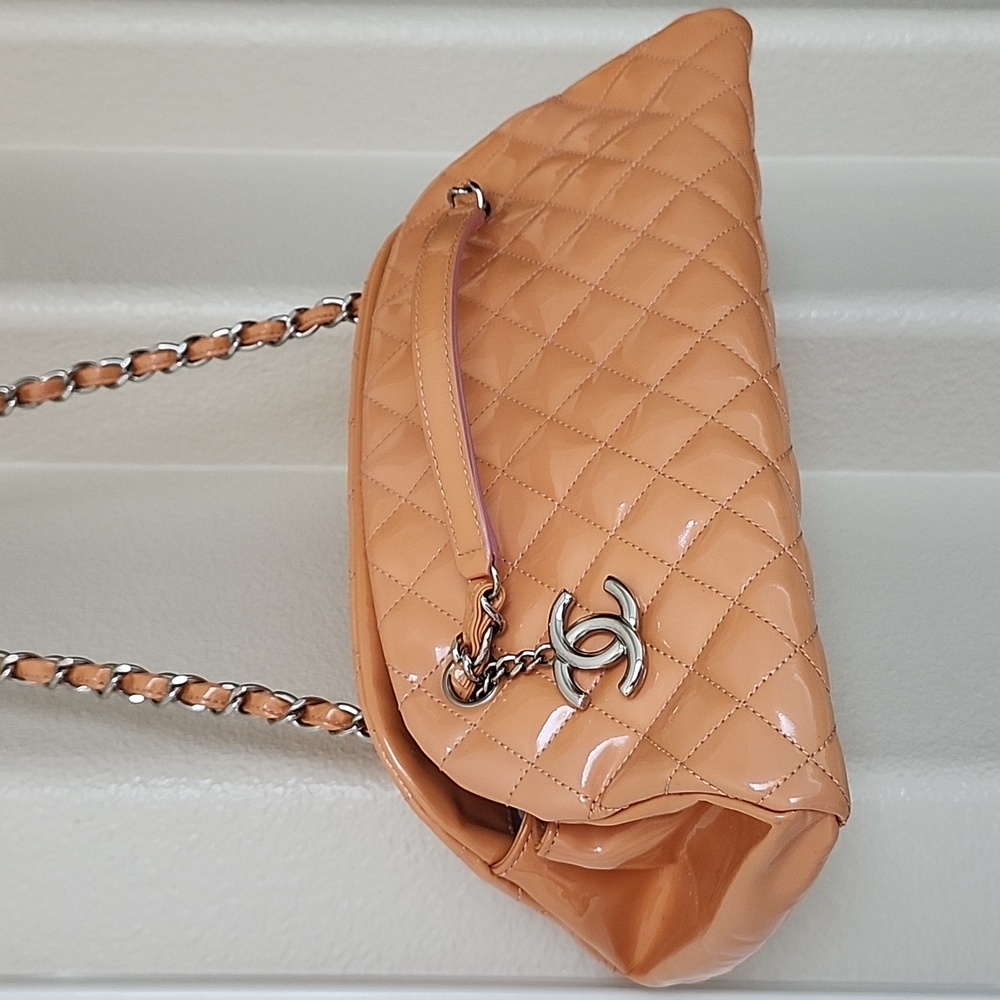 CHANEL Apricot Quilted Shoulder Bag